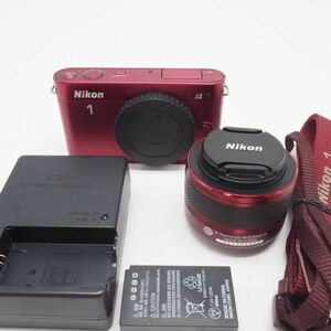 ■並品■ Nikon ニコン ミラーレス一眼カメラ Nikon 1 J2 標準ズームレンズキット レッド N1J2HLKRD