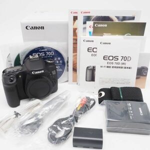 ■ほぼ新品■ CANON キャノン デジタル一眼レフカメラ EOS70D ボディ ブラック シャッター回数2482回 元箱・説明書付き