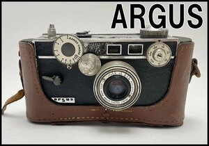 ジャンク品 ARGUS フィルムカメラ レンジファインダー f/3.5 50mm 皮ケース付き アーガス COATED CINTAR アメリカンカメラ