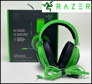 RAZER KRAKEN ゲーミングヘッドセット RZ04-0283 有線 ヘッドホン グリーン eスポーツ レイザー クラーケン