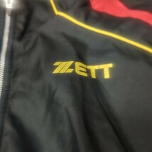 ZETT ゼット 半袖 ハーフジップ ブルゾン ウインドブレーカー Oサイズ XL 黒×赤 ブラック 内側メッシュ 野球_画像4
