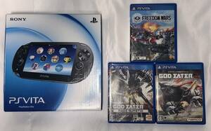 PS Vita box + soft 3 pcs set [GOD EATER 2] [RAGE BURST] [FREEDOM WARS]godoi-ta- freedom War z