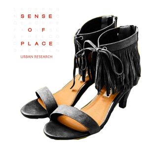 SENCEOFPLACE by URBANRESEARCH フリンジ サンダル ローヒール ヒール 送料無料 匿名配送 即発送
