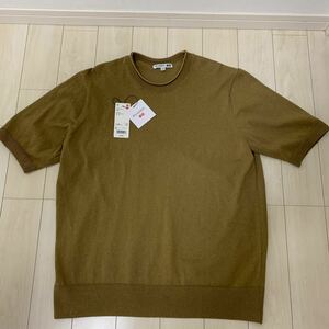 UNIQLO特別コレクションjw andersonリネンコットンクルーネックセーター半袖　32 beige Ｌ