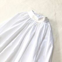 Demi-Luxe BEAMS デミルクス ビームス コットン ギャザー プルオーバー ブラウス シャツ 日本製 ホワイト 白 36 ゆったり S _画像2