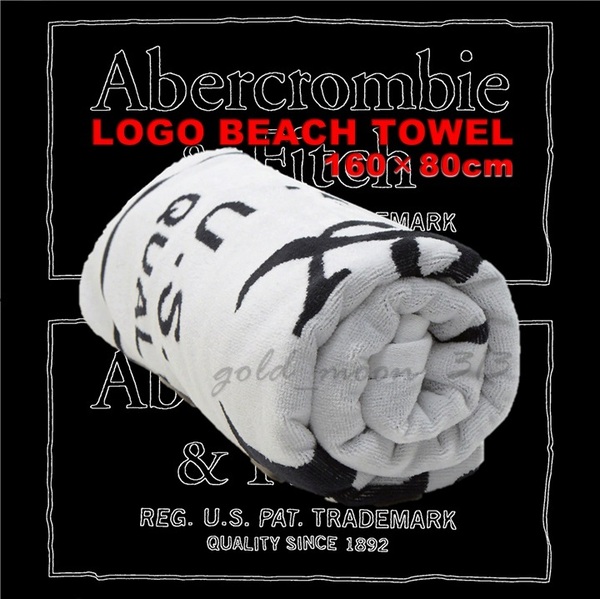 ■新品タグ付■送料無料 A&F ビーチタオル BIG LOGO BEACH TOWEL アバクロ Abercrombie&Fitch ホワイト WHITE 大判 ビッグサイズ ロゴ USAF