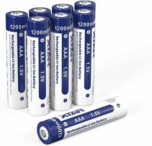 1.5V AAA*8 [8 шт. комплект ]XTAR 1.5V Li-ion AAA перезаряжаемая батарея 1200 MWH(800 mAh) одиночный 4 форма lithium батарейка 