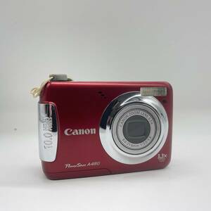 【動作確認済み】Canon PowerShot A480　RED　コンデジ　デジカメ　デジタルカメラ　シャッター&フラッシュ動作OK