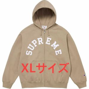 Supreme/Champion Zip Up Hooded Sweatshirt Tan XL