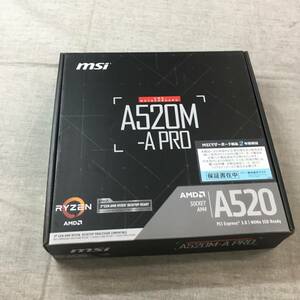 現状品 MSI マザーボードA520M-A PRO 【Ryzen 5000シリーズ (AM4)対応】 Micro ATX [AMD A520搭載] MB5136　