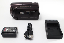 4664- ソニー SONY HDビデオカメラ Handycam HDR-PJ670-T ボルドーブラウン 光学30倍 良品_画像1