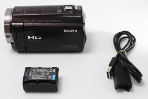 4194- ソニー SONY ビデオカメラ Handycam HDR-CX535/T ボルドーブラウン 内蔵メモリ32GB 並品