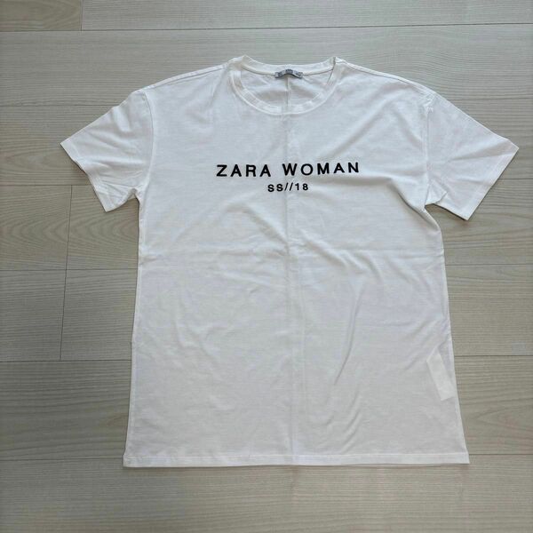 ZARA ロゴTシャツ　Lサイズ