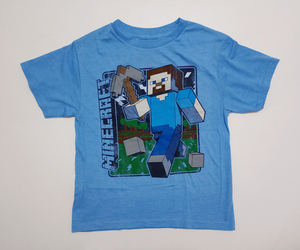 USA購入★★ マインクラフト Tシャツ 水色 サイズSM 120 未使用品 ★★ Minecraft Boys Tshirts