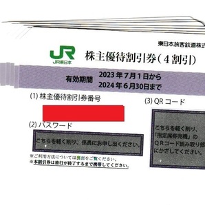 ◆発券用番号通知対応◆JR東日本 株主優待割引券 4割引 １枚～４枚 有効期限：2024年6月30日◆②の画像1