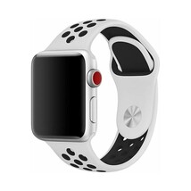 Apple Watch シリコン製スポーツバンド ベルト 38/40mm M/L ブラックxホワイト（残り僅か）　※もう1種オマケ付_画像4