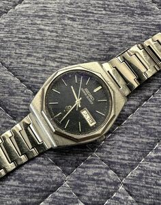 セイコー SEIKO グランドクォーツ 4843-7000 デイデイト 青文字盤 稼働品