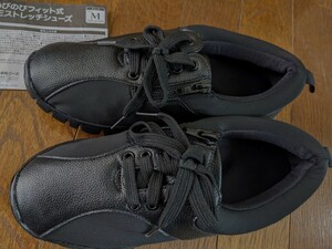 [ prompt decision ] new goods : extension extension Fit type stretch shoes (М)23~23.5cm 3900 jpy unused / beautiful goods black cord fastener lady's free shipping 