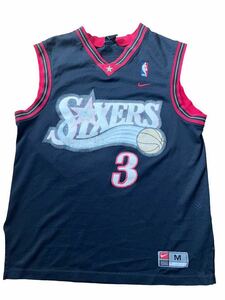 ●●NBA NIKE 76ers SIXERS 3番 ナイキ シクサーズ アレンアイバーソン ゲームシャツ M 黒ブラック●●