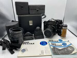 PENTAX / ペンタックス 6x7 TTLファインダー / SUPER-TAKUMAR 1:2.4 105mm / 固定ピントフード・木製グリップ / 使用説明書【KNKW009】