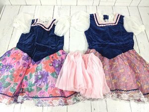 【10yt007】ダンス バレエ チュチュスカート衣装×2点 (紺ピンク) 村娘 町娘 看板娘◆P25
