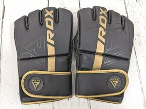 [10yt077] combative sports boxing supplies RDX KARA open finger glove black × Gold size :L 4OZ*R10