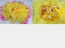 【10yt199】ダンス バレエ チュチュスカート衣装2点 カーテンコールコスチューム 黄×ピンク キャンディ・お花 サイズ10C◆P25_画像4