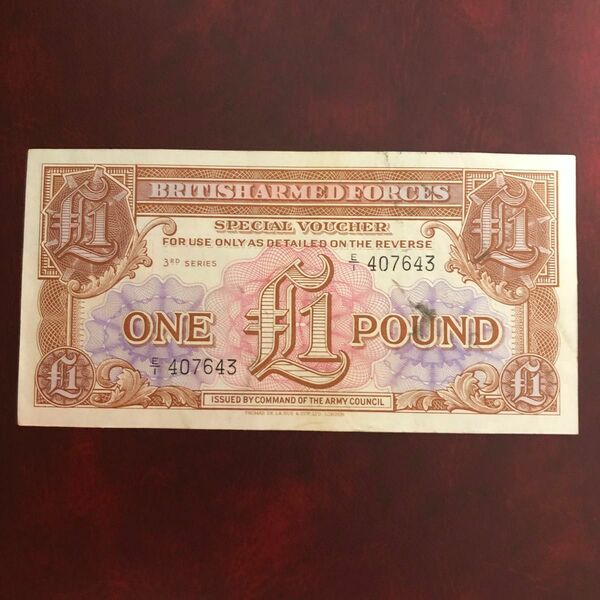 旧紙幣　イギリス軍票　1ポンド