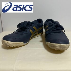 ST■ asics アシックス メンズ 26.5cm ゴルフシューズ ネイビー ゴールド ゲルプレショット クラッシック2 TGN915 ゴルフウェア F461217