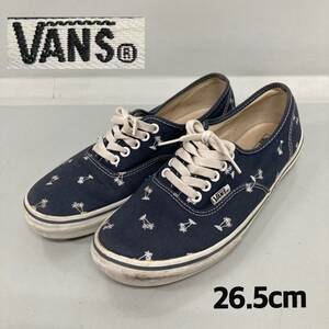 TA■ VANS バンズ ローカットスニーカー V44CL PALM ヤシの木 26.5cm ネイビー 紺 靴 パームツリー ファッション メンズ レディース 中古