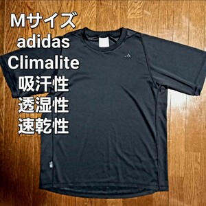 adidas アディダス Climalite 半袖 Tシャツ メンズ Mサイズ ブラック 吸汗性 透湿性 速乾性