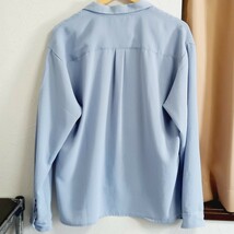 カンゴール モノマート KANGOL MONO-MART オープンカラー 長袖 シャツ メンズ Lサイズ ライトブルー _画像2