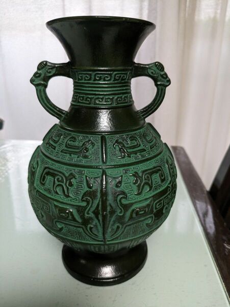 花瓶 花器 金属工芸 インテリア レトロ 青銅 壺 アンティーク 花入耳付飾り壷インテリア置物住まい飾り