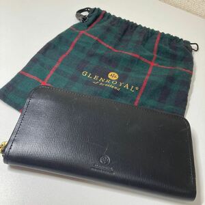 グレンロイヤル　GLENROYAL　ラウンドファスナー長財布　ブラック　美品