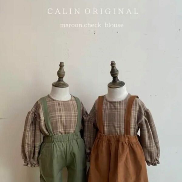 calin オリジナルブラウス　チェック柄