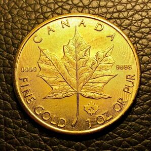 外国古銭 カナダ エリザベス2世記念 2021年 小型金貨 メイプルリーフ金貨 の画像1