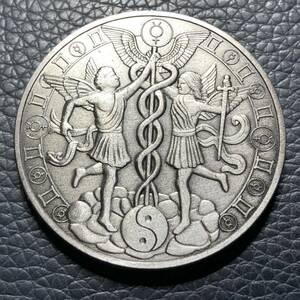 外国古銭　イギリス　双子座　太陽神 十二星座 記念硬貨　大型硬貨　カプセル付き