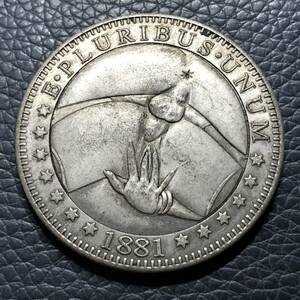外国古銭 アメリカ 1881年 ONE DOLLAR イーグル　一円銀貨　大型銀貨 貿易銀 古銭 希少