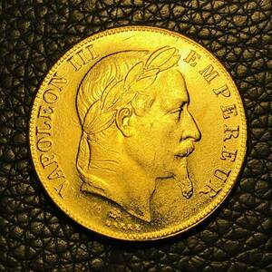 外国古銭 フランス ナポレオン三世 1859年 レジオンドヌール勲章 月桂樹 鷲 盾 大型金貨 