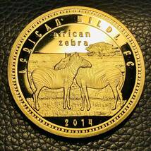外国古銭 アフリカ2014年 ザンビア記念金貨　大型金貨 カプセル付き　アンティーク _画像1