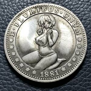 外国古銭 アメリカ 1881年 裸女 ONE DOLLAR イーグル　一円銀貨　大型銀貨 貿易銀 古銭 希少