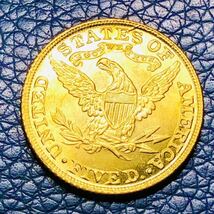 外国古銭 アメリカ 1900年　5ドル　自由の女神 イーグル 小型金貨　古銭　_画像1