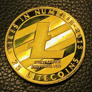 外国古銭　アメリカ litecoin ライトコイン　仮想通貨 記念金貨　大型金貨　アンティーク カプセル付き