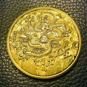 外国古銭 中国 龍騰盛世 2012年 記念金貨 コレクションコイン 大型金貨 カプセル付き