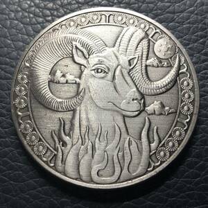 外国古銭　イギリス　牡羊座　十二星座 十二宮 大型硬貨 カプセル付き　