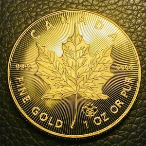 外国古銭　カナダ　エリザベス2世記念　2021年 大型金貨　メイプルリーフ金貨 カプセル付き
