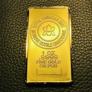 外国古銭　カナダ メープルリーフ　1オンス ゴールドバー　記念金貨 大型金貨　カプセル付き