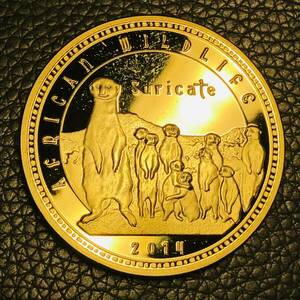 外国古銭 アフリカ2014年 ザンビア記念金貨　大型金貨 カプセル付き　アンティーク 