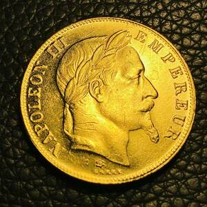 外国古銭 フランス ナポレオン三世 古銭 1859年 レジオンドヌール勲章 月桂樹 鷲 盾 大型金貨 