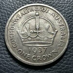 外国古銭 イギリス　1937年　3ペンス 銀貨 ジョージ6世　アンティーク　大型銀貨 